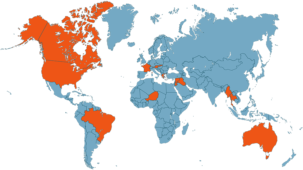 World map of Nazarene